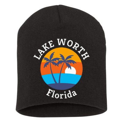 Lake Worth Beach Florida Summer Vacation Souvenir Short Acrylic Beanie