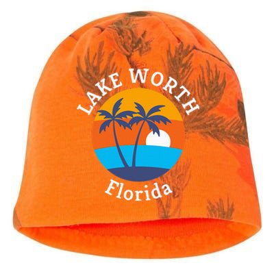 Lake Worth Beach Florida Summer Vacation Souvenir Kati - Camo Knit Beanie