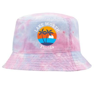 Lake Worth Beach Florida Summer Vacation Souvenir Tie-Dyed Bucket Hat