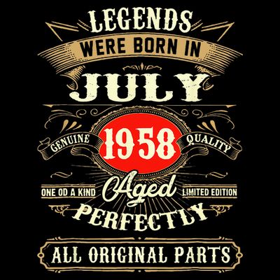 Legends Were Born In July 1958 65th Birthday Gifts T-Shirt