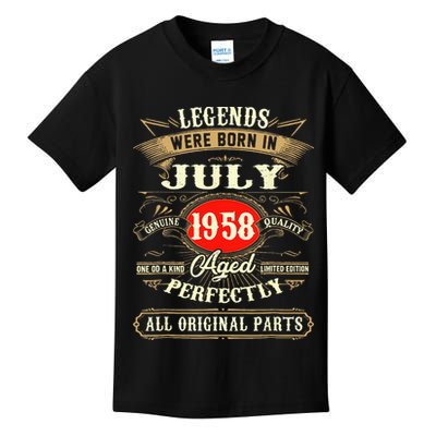 Legends Were Born In July 1958 65th Birthday Gifts Kids T-Shirt