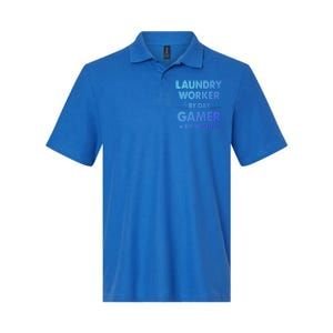 Laundry Worker By Day Gamer By Night Gift Softstyle Adult Sport Polo