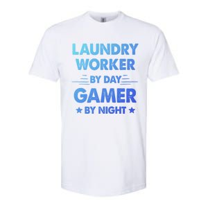 Laundry Worker By Day Gamer By Night Gift Softstyle CVC T-Shirt