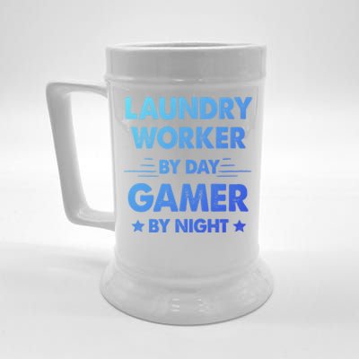 Laundry Worker By Day Gamer By Night Gift Beer Stein