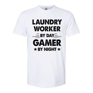 Laundry Worker By Day Gamer By Night Cute Gift Softstyle CVC T-Shirt