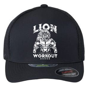 Lion Workout Beast Muscles Motivation Fitness Gym Quote Gift Flexfit Unipanel Trucker Cap