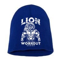 Lion Workout Beast Muscles Motivation Fitness Gym Quote Gift Short Acrylic Beanie