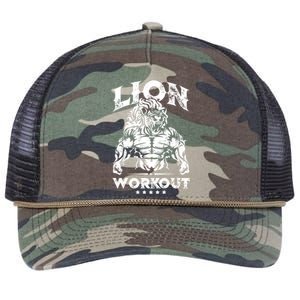 Lion Workout Beast Muscles Motivation Fitness Gym Quote Gift Retro Rope Trucker Hat Cap