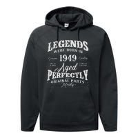 Legends Were Born In 1949 Year Of Birth Birthday Performance Fleece Hoodie