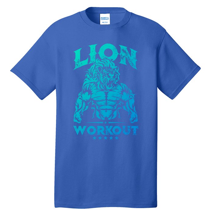 Lion Workout Beast Muscles Motivation Fitness Gym Quote Gift Tall T-Shirt