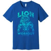 Lion Workout Beast Muscles Motivation Fitness Gym Quote Gift Premium T-Shirt