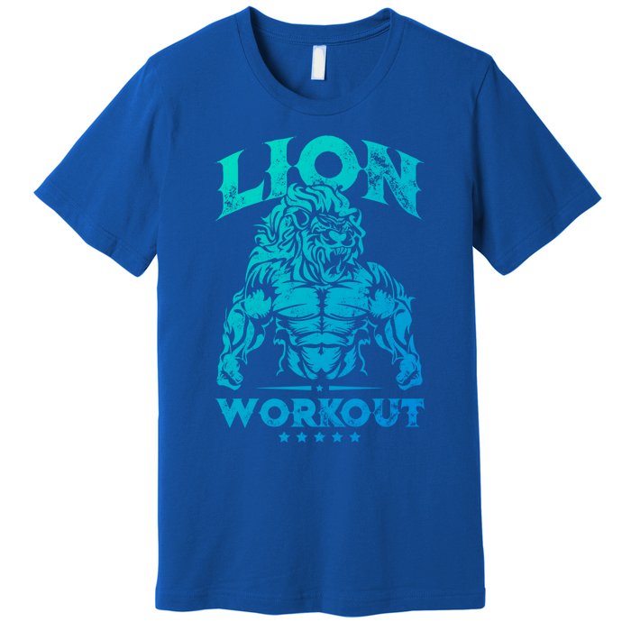 Lion Workout Beast Muscles Motivation Fitness Gym Quote Gift Premium T-Shirt