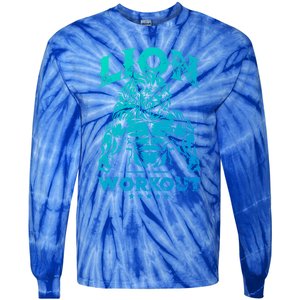 Lion Workout Beast Muscles Motivation Fitness Gym Quote Gift Tie-Dye Long Sleeve Shirt