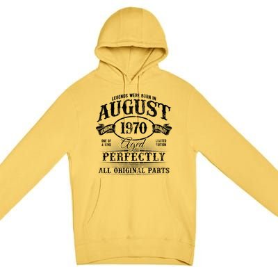 Legends Were Born In August 1970 Vintage Birthday Meaningful Gift Premium Pullover Hoodie