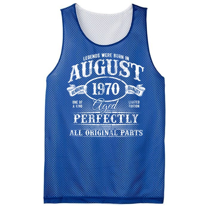 Legends Were Born In August 1970 Vintage Birthday Meaningful Gift Mesh Reversible Basketball Jersey Tank