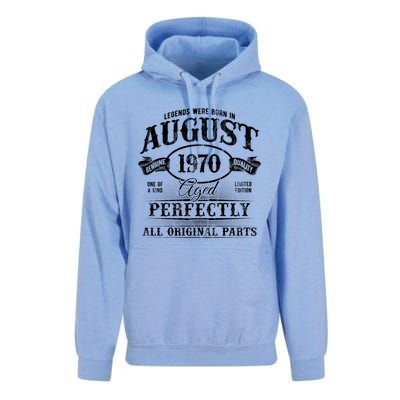 Legends Were Born In August 1970 Vintage Birthday Meaningful Gift Unisex Surf Hoodie