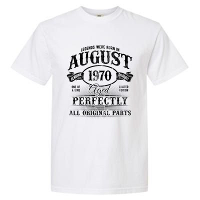 Legends Were Born In August 1970 Vintage Birthday Meaningful Gift Garment-Dyed Heavyweight T-Shirt