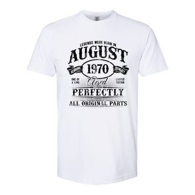 Legends Were Born In August 1970 Vintage Birthday Meaningful Gift Softstyle CVC T-Shirt