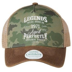 Legends Were Born In 1971 Year Of Birth Birthday Legacy Tie Dye Trucker Hat