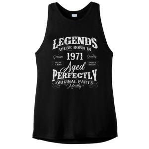 Legends Were Born In 1971 Year Of Birth Birthday Ladies PosiCharge Tri-Blend Wicking Tank