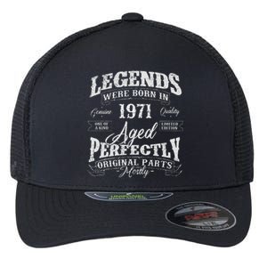 Legends Were Born In 1971 Year Of Birth Birthday Flexfit Unipanel Trucker Cap