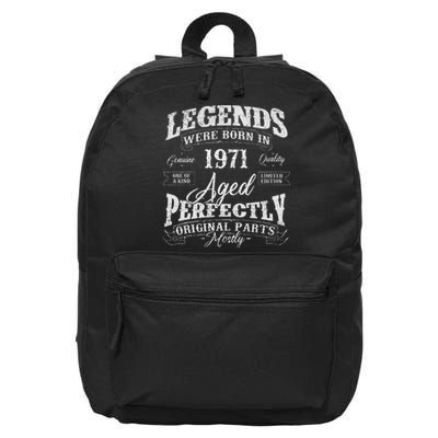 Legends Were Born In 1971 Year Of Birth Birthday 16 in Basic Backpack