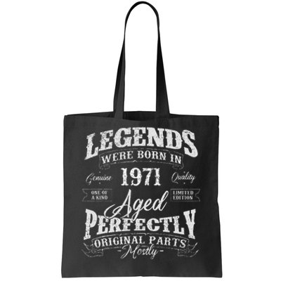 Legends Were Born In 1971 Year Of Birth Birthday Tote Bag