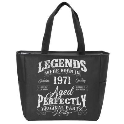 Legends Were Born In 1971 Year Of Birth Birthday Zip Tote Bag