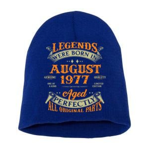 Legends Were Born In August 1977 Gift Short Acrylic Beanie