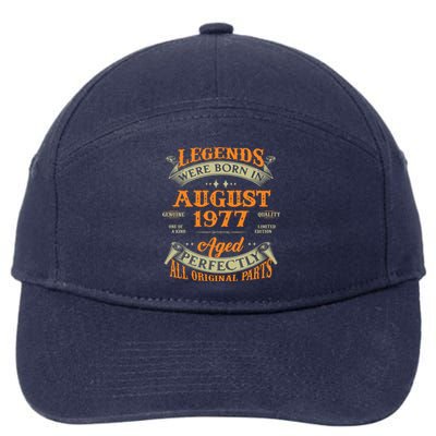 Legends Were Born In August 1977 Gift 7-Panel Snapback Hat