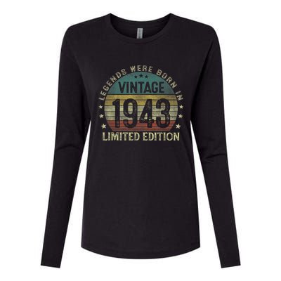 Legends Were Born In 1943 80 Year Old Gifts 80th Birthday Womens Cotton Relaxed Long Sleeve T-Shirt