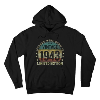 Legends Were Born In 1943 80 Year Old Gifts 80th Birthday Hoodie