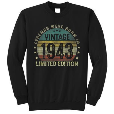 Legends Were Born In 1943 80 Year Old Gifts 80th Birthday Sweatshirt