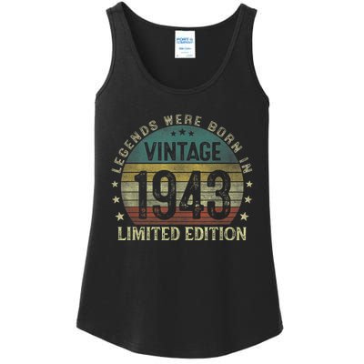 Legends Were Born In 1943 80 Year Old Gifts 80th Birthday Ladies Essential Tank