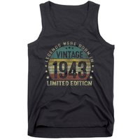 Legends Were Born In 1943 80 Year Old Gifts 80th Birthday Tank Top