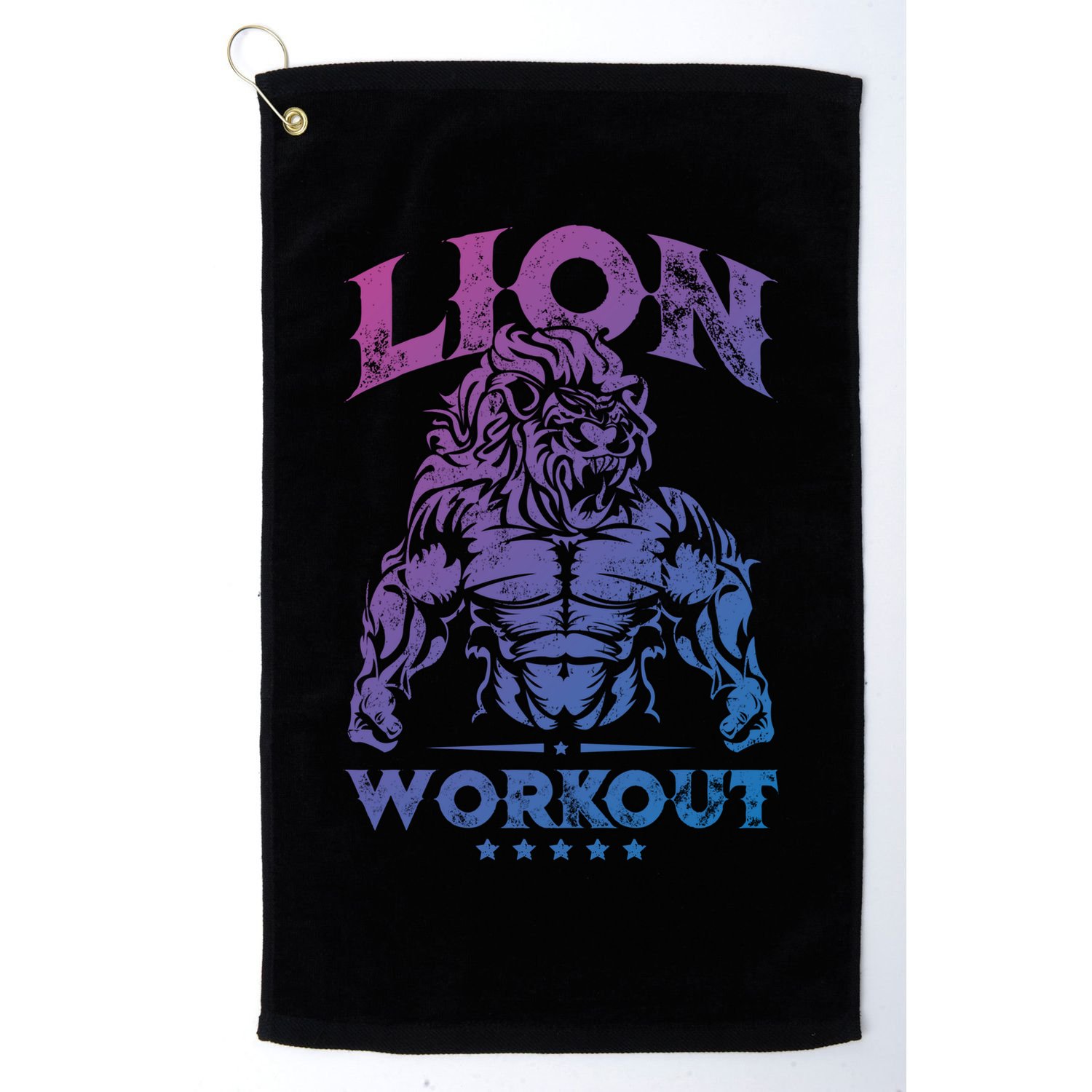 Lion Workout Beast Muscles Motivation Fitness Gym Quote Gift Golf Towel