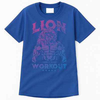 Lion Workout Beast Muscles Motivation Fitness Gym Quote Gift Tall T-Shirt