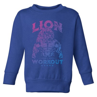 Lion Workout Beast Muscles Motivation Fitness Gym Quote Gift Toddler Sweatshirt