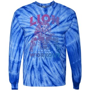 Lion Workout Beast Muscles Motivation Fitness Gym Quote Gift Tie-Dye Long Sleeve Shirt