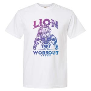 Lion Workout Beast Muscles Motivation Fitness Gym Quote Gift Garment-Dyed Heavyweight T-Shirt