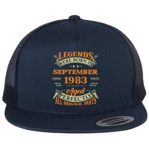 Legends Were Born In September 1983 40th Birthday Gift Flat Bill Trucker Hat