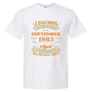 Legends Were Born In September 1983 40th Birthday Gift Garment-Dyed Heavyweight T-Shirt