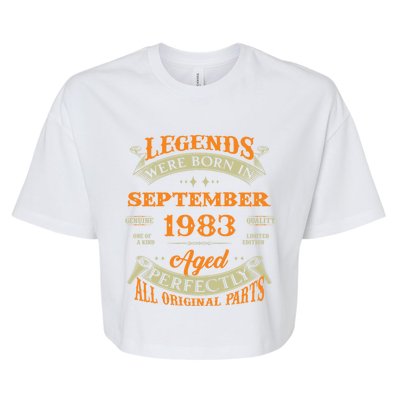 Legends Were Born In September 1983 40th Birthday Gift Bella+Canvas Jersey Crop Tee