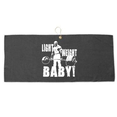 Light Weight Baby - Ronnie Coleman Gym Motivational Large Microfiber Waffle Golf Towel