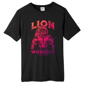 Lion Workout Beast Muscles Motivation Fitness Gym Quote Gift Tall Fusion ChromaSoft Performance T-Shirt