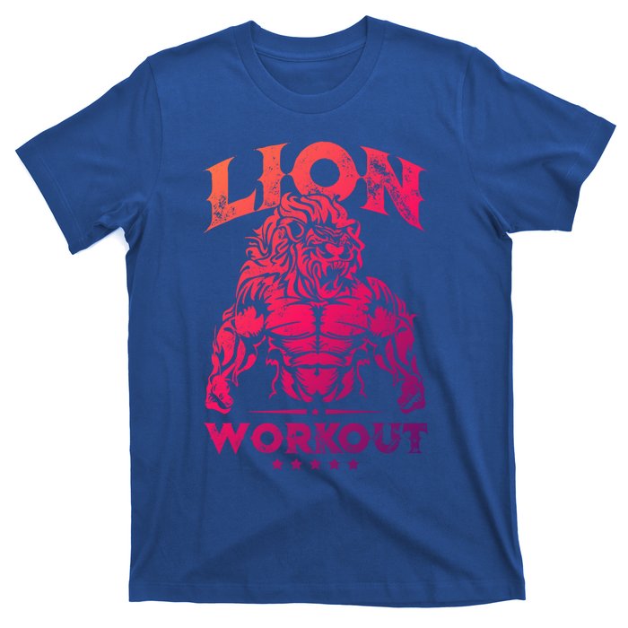 Lion Workout Beast Muscles Motivation Fitness Gym Quote Gift T-Shirt