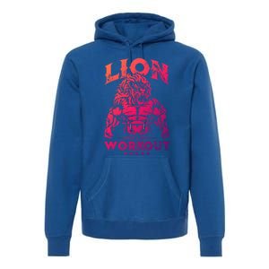 Lion Workout Beast Muscles Motivation Fitness Gym Quote Gift Premium Hoodie