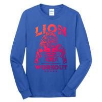 Lion Workout Beast Muscles Motivation Fitness Gym Quote Gift Tall Long Sleeve T-Shirt