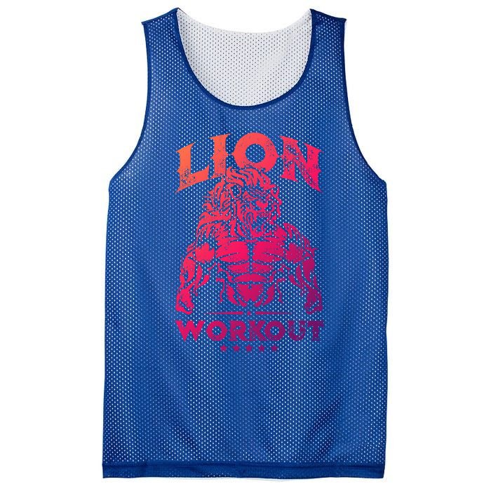 Lion Workout Beast Muscles Motivation Fitness Gym Quote Gift Mesh Reversible Basketball Jersey Tank