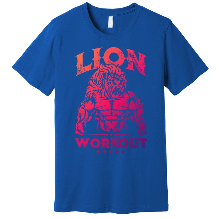 Lion Workout Beast Muscles Motivation Fitness Gym Quote Gift Premium T-Shirt